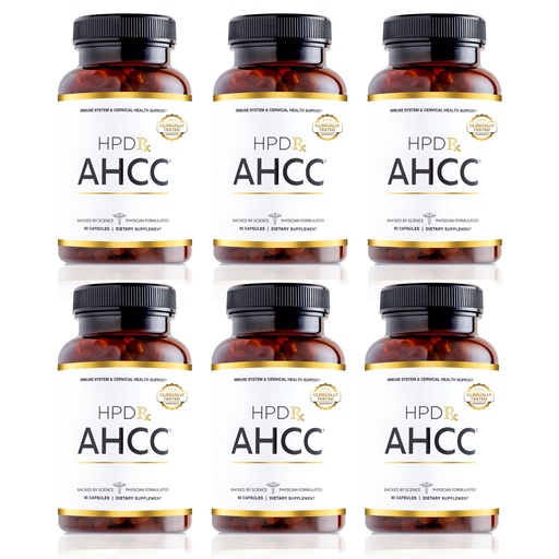 [BRSWYFQQDEMWMFL5] HPD Rx Premium AHCC & Shiitake Mushroom 1100 mg per Serving Supplement, Natural Immunity Booster, Maintains Natural Killer Cell Activity | AHCC is Proven in 30+ Studies | 180-Day Supply, 6-Pack