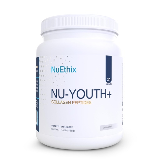 [BRSWYFA3CIARUC3H] NuEthix Formulations Nu-Youth + Collagen Protein, Collagen Peptides, May Help Support Bones and Joints Dietary Supplement, 30 Servings