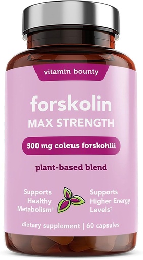 [BRSWECQ3OIJWOH3H] Vitamin Bounty Forskolin Maximum Strength for Weight Loss - Natural Coleus Forskohlii Root Extract Supplement - 20% Standardized Forskolin Powder - Weight Management Support - 60 Capsules
