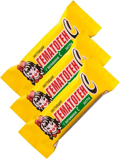 [BRSRAGIHOQJQODL3] 3-Pack Hematogen for Kids Detskiy with Vitamin C 40G / 1.4oz Гематоген Детский