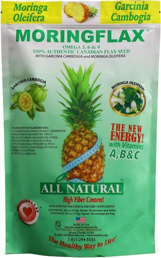 [BRSWYGT4AAFGGCDZ] Bag Formula 100 Natural Canadian Flax Seed with Garcinia Cambogia and Moringa Oleifera Bag, Tan, 16 Ounce