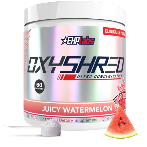 [BRSROYYBCR6QYHL7] EHP LABS OxyShred Pre Workout Powder - Preworkout Powder with L Glutamine & Acetyl L Carnitine, Energy Boost Drink - Juicy Watermelon, 60 Servings