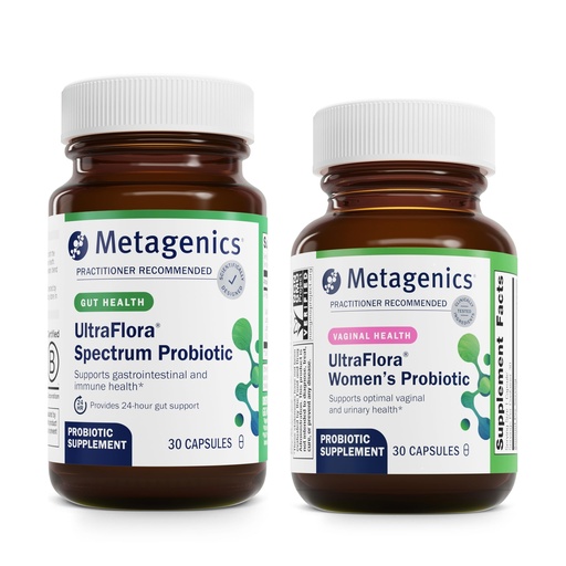 [BRSRAFTRBUDQAFLO] Metagenics Bundle - UltraFlora Spectrum (30 Count) & UltraFlora Women's (30 Count) - for Digestive, Immune Health & Vaginal Health