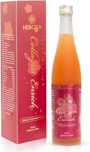 [BRSRMCA6BB7Q2AAV] Collagen Enrich Japan - 160,000mg Marine Collagen Peptide + 112 Enzym Peptide Vegie + Damask Rose Liquid Drink Improve Hair Nails Skin and Joints (Bottles 16.9 fl oz - 500ml)
