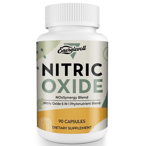 [BRSRAZQYAEPR63D6] Energievoll Nitric Oxide Supplement for Men - Precursor and Phytonutrient Blend for Energy, Oxygenation, and Blood Pressure (1 Pack)