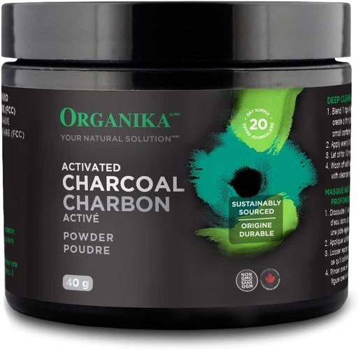 [BRSWGYYFBV5BQ33B] ORGANIKA Activated Charcoal Powder, 40 GR