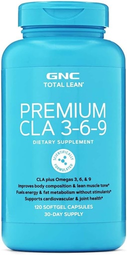 [BRSWIG3ZOQJR6FAV] GNC Total Lean Premium CLA 3-6-9, 120 Softgels, soutient l'exercice et la récupération musculaire