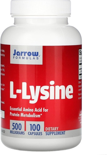 [BRSWIYT3PMDGAFI3] Jarrow Formulas - L-Lysine, 500 mg, 100 capsules