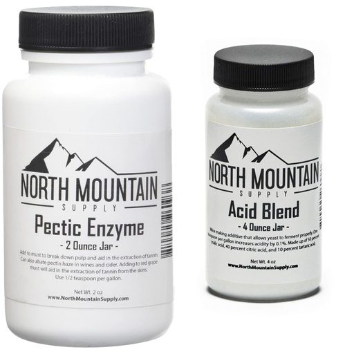 [BRSROCYTOZ5QMAL6] North Mountain Supply Pectic Enzyme 2 Ounce Jar and AB-4oz Food Grade Acid Blend Bundle