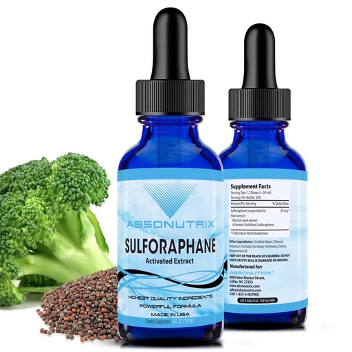 [BRSROYINAQPWYFDU] Activated and Stabilized Sulforaphane, 20 mg, 200 Servings, Helps Cognitive Function, Helps Slow Down Aging, Third Party Tested, Easy Absorption, GMP-Certified, Non-GMO, Made in USA,