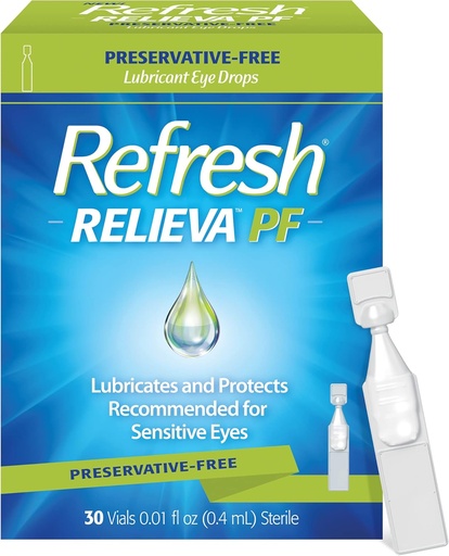 [BRSWYHYHOJYAAA33] Refresh Relieva PF Lubricant Eye Drops for Dry Eyes, Preservative-Free, 0.01 Fl Oz Single-Use Containers, 30 Count
