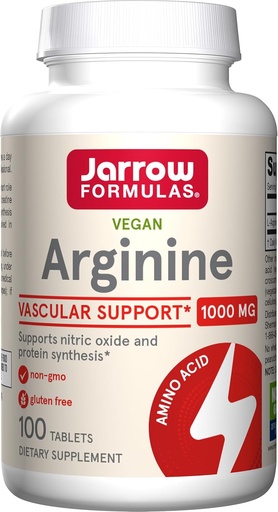 [BRSWIEAHOAJWIALY] Jarrow Formulas, L-Arginine 1000 Mg Tablets, 100 Count