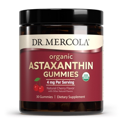 [BRSRAYIPCJ5BSG3O] Dr. Mercola Organic Astaxanthin Gummies, 30 Servings (30 Gummies), 4 mg Per Serving, Dietary Supplement, Antioxidant and Immune Support, Certified Organic, Non-GMO
