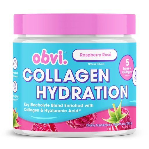 [BRSRAHA5BUNRYD33] Obvi Hydration Powder | Electrolyte & Collagen Peptide Complex | 5 Types of Collagen with Hyaluronic Acid | Supports Skin Elasticity & Joint Health | Sugar-Free | Raspberry Rose | 30 Servings