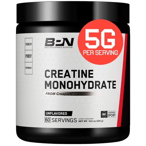 [BRSWGH34BZ6BM2T6] BARE PERFORMANCE NUTRITION, BPN Pure Creatine Monohydrate Powder by Creapure, 5g of Creatine per Serving, Supports Muscle Growth, Unflavored Creatine Powder, 60 Servings