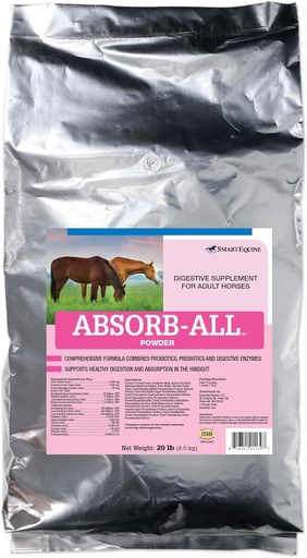 [BRSRAHAYOJ4AI2DU] Absorb-All | Horse Probiotics Digestive Supplement | Includes Probiotics, Prebiotics, and Enzymes | Encourages Healthy Flora and PH | 20 lb Bag