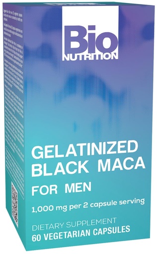 [BRSROCD3B4MQO2T2] Bio Nutrition Gelatinized Black Maca 60 Vegetarian Capsules | 500 mg Per Capsule | Black Maca Root Supplement | Adaptogenic Herbal Formula