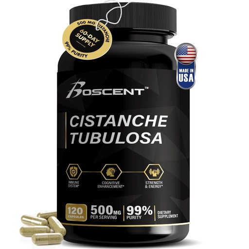 [BRSRMCYKBMGREYDA] Cistanche Tubulosa Extract 500mg (120 servings) - 120 capsules - 50% Echinacosides,10% Acteosides - Natural Nootropic for Stamina, Immunity & Memory - Hormone Balance - Strength Booster for Men