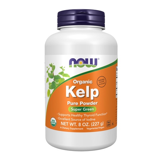 [BRSWIZTYCZ7RSD34] NOW Supplements, Kelp Powder, Certified Organic, Excellent Source of Iodine, Super Green, 8-Ounce