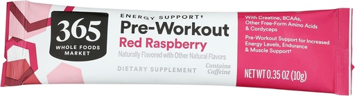 [BRSWGAYBPJ4BGC37] 365 by Whole Foods Market, Red Raspberry Preworkout Packet, 0.35 Ounce