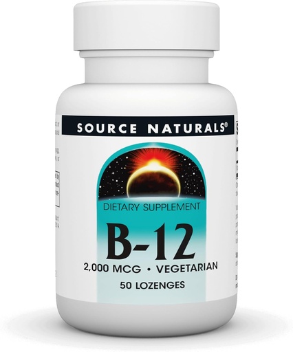 [BRSWIYT3OMAG233M] Source Naturals Vitamin B-12, 2000 mcg Supports Energy Production - 50 Lozenges