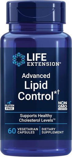 [BRSWIGQ7C5YAY23I] Life Extension Advanced Lipid Control, amla özü, Indian Gooseberry, Heart Health, endotelial Health, Vegetarian, Gluten-Free, 60 Capsules
