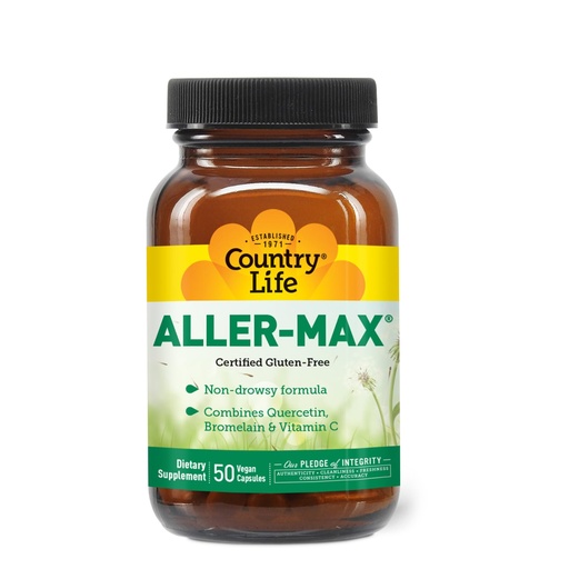 [BRSWIY32AR5GG2T2] Country Life Aller-Max - Quercetin Supplements with Bromelain - Immune Support with Vitamin C, Zinc, and Botanical Blend - Certified Gluten-Free, Vegan (50 Count (Pack of 1))