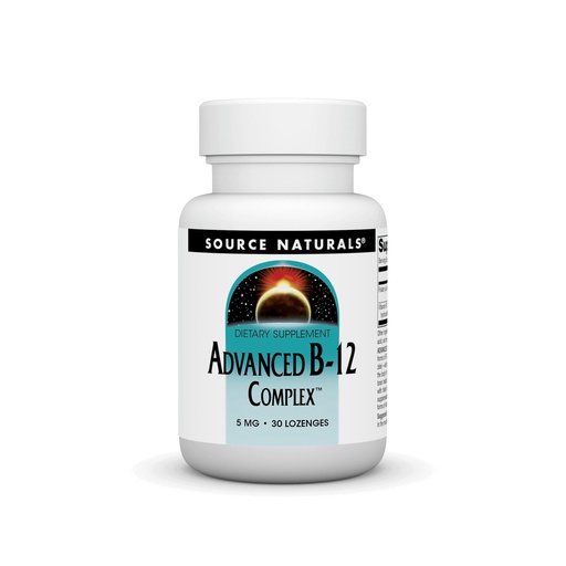 [BRSWIYYLO4DAOH3O] Source Naturals Product Image Advanced B-12 Complex,Promotes Normal Folic Acid Metabolism*, 5 MG - 30 Lozenges