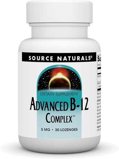 [BRSWIYYLO4DAOH3O] Source Naturals Product Image Advanced B-12 Complex,Promotes Normal Folic Acid Metabolism*, 5 MG - 30 Lozenges