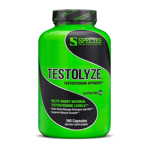 [BRSWIHICA55BMCLI] Species Nutrition Testolyze Natural Testosterone Booster, Made with 1250mg Tribulus, DIM, Indole 3 Carbinol, Saw Palmetto, T Booster, Supplement for Bodybuilding, Increased Libido 180 Caps