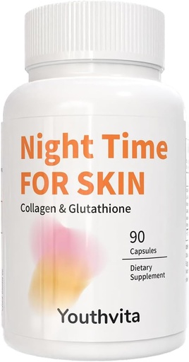 [BRSRAGT6DIMBS3Q7] Collagen Peptides L-Glutathione Vitamin C GABA Astaxanthin Vitamin E,Support Skin Health,90 Capsules