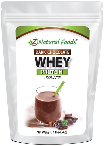 [BRSWGHAECV5REHY2] Whey Protein Isolate - Dark Chocolate Flavor with Zero Sugar - Delicious All Natural Protein Powder - Mix in Smoothie, Shake, Juice, Or Recipe - Hormone Free, Non GMO, & Gluten Free - 1 lb