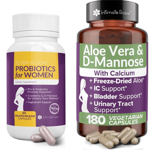 [BRSRAYAQOZ6A2YI2] Probiotics for Women with Aloe Vera, and D-Mannose for Complete Wellness That Supports: UTI; BV; YI, and Vaginal Health and is Non-GMO - Vegan with 240 Veg Pills