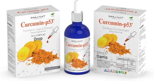 [BRSROHQBO56AYHTX] Turmeric Curcumin-P53 Drop Liquid Extract - Herbal Supplement, Standardized - Enhanced Absorption for Immunity - 50mL