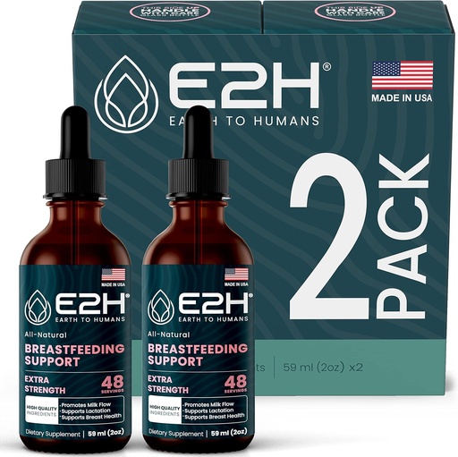 [BRSRMFIQCMOWMHY3] E2H Amming Supplement og Lactation Support - Flytende Lactation Supplement - Inneholder Fenugreek, Melke Thistle, Fennel og mer - Ingen alkohol - Vegan - (2 flasker)