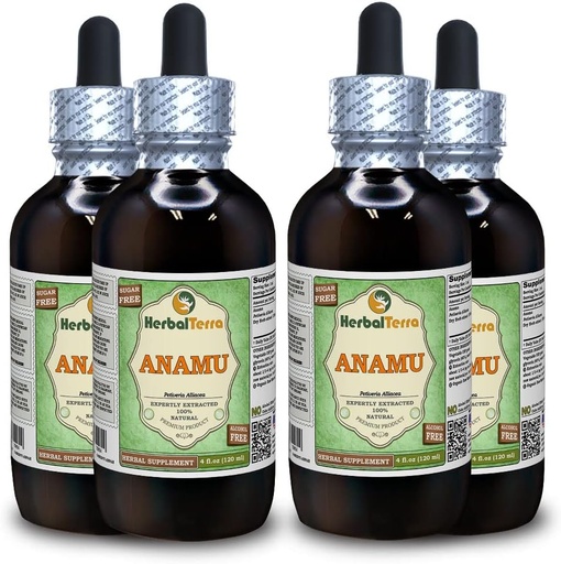 [BRSWGHYNCIHA23IU] Anamu (Pitiva Allíacia) Glicerita, Dred Herb-FREERIL Extreu (nomBrand: Herbalera, Orgullosament fet als EUA) 4x4 fl. oz (4x120 ml)