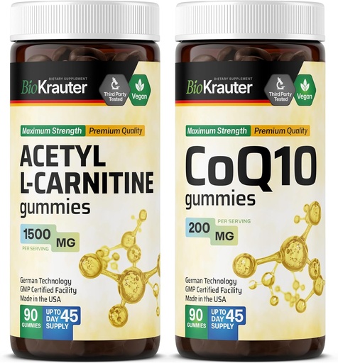 [BRSRAGI5B55BMAIY] BIO KRAUTER Acetyl L-Carnitine 90 Gummies & CoQ10 90 Gummies