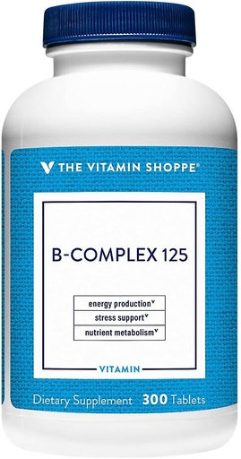 [BRSWIYTYOEDRA3I7] La Vitamina Shoppe B-Complex 125 – Apoya la Producción Energética, Función del Sistema Nervioso & Metabolismo Nutriente – Excelente Fuente de B1, B2, B6, B12, Niacina, Ácido Fólico " Biotina (300 Tabletas)