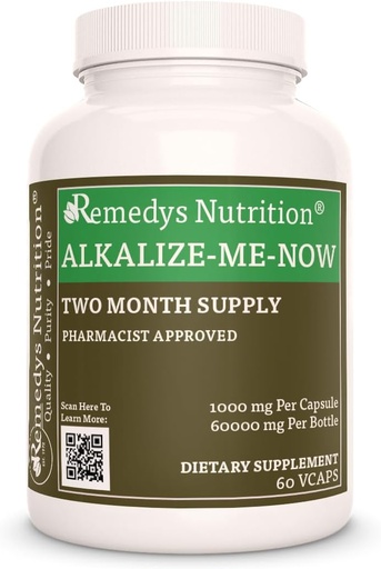 [BRSW22YKDMPWGYL7] Remedy’s Nutrition Alkalize Me Now | 1,000 mg, 60 Vegan Capsules Herbal Dietary Supplements | Two Month Supply