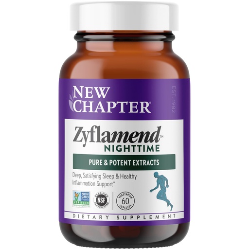 [BRSWK2YBDEPWEDLA] New Chapter Sleep Aid – Zyflamend Nighttime for Sleep Support with Turmeric + Valerian Root + Lemon Balm + Holy Basil, Vegetarian Capsules, 60 Count