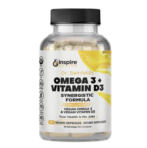 [BRSROC3QCRYBA2YZ] Dr. Seinfeld Vegan Algae Omega 3 and Vitamin D3 Supplement for Men and Women 90Ct