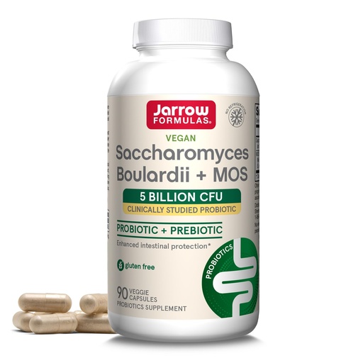 [BRSWIY32BQPQG2LI] Jarrow Formulas Saccharomyces Boulardii + MOS Probiotics for Digestive Health and Intestinal Tract Support - 5 Billion CFU Per Serving - 90 Delayed Release Caps - Probiotic + Prebiotic - 90 Servings