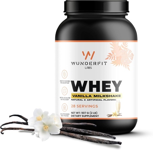 [BRSROHTRB4BBMETK] Whey Protein (Vanilla Milkshake), Gluten Free, Powder, 28 Servings