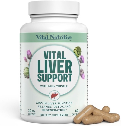 [BRSRA2Q7CQDRM2T5] Vital Liver Support New Formula Liver Supplement and Liver Vitamin – 9-in-1 Liver Health Formula,Cleanse & Repair Formula with Organic Milk Thistle Supports Liver Health Cleanse
