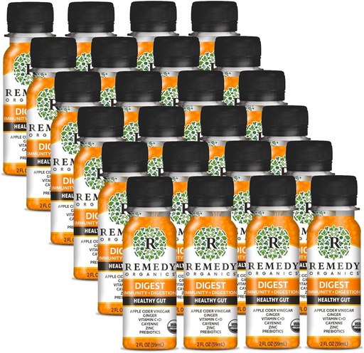 [BRSWYAIFAQHBM2DJ] Remedy Organics Immunity Plus Shot, Digest 24-Pack, stimuler l'énergie, la fonction cérébrale, la désintoxication et le métabolisme
