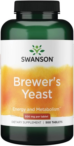[BRSWIYAGPMOG2YDE] Swanson Brewer's Yeast - B Complex Vitamin Formula (500mg, 500 Tablets)