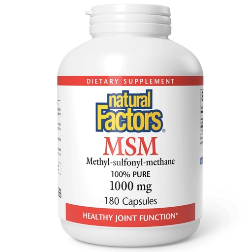 [BRSWIYT3PMMWYD3K] Natural Factors, MSM, Supports Healthy Joints, Hair, Skin and Nails, 180 Capsules
