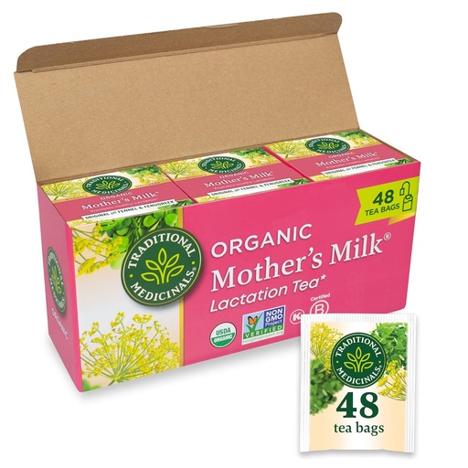 [BRSW2EIPC4PQ2YIZ] Traditional Medicinals Tea, Organic Mother's Milk, Promotes Healthy Lactation, Breastfeeding Support, 48 Tea Bags (3 Pack)