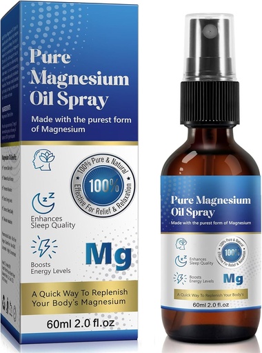 [BRSRAZALO4FWK2D5] Magnesium Spray, Magnesium Oil untuk Feet dan Tidur, Semprotan Minyak Magnesium Murni, 100% Organ, Botol Kaca, Ukuran Perjalanan 2 Fl