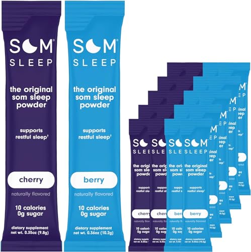 [BRSROZQ5OB4BYFY4] Som Sleep Zero Sugar Sleep Powder Drink Mix, Magnesium, L-Theanine, GABA, Melatonin (3mg), B6, Restful Sleep Support, Sleep Aid Supplement, Vegan, Non-GMO, Gluten-Free, 20 Stick Packs